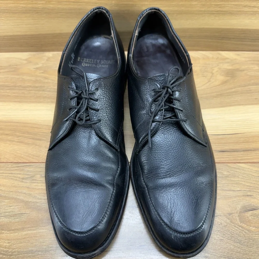 Berkeley Square‎ Custom Grade Mens 11 B/AA Black Leather Dress Shoes Oxfords